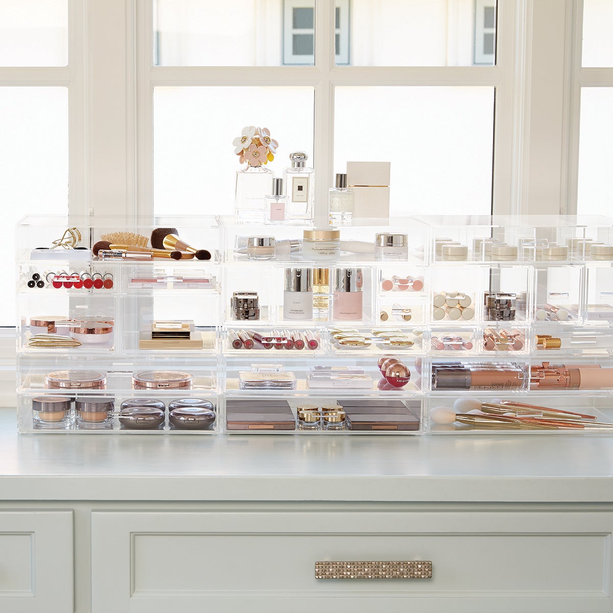 Luxe Acrylic Modular Makeup System The Container Store